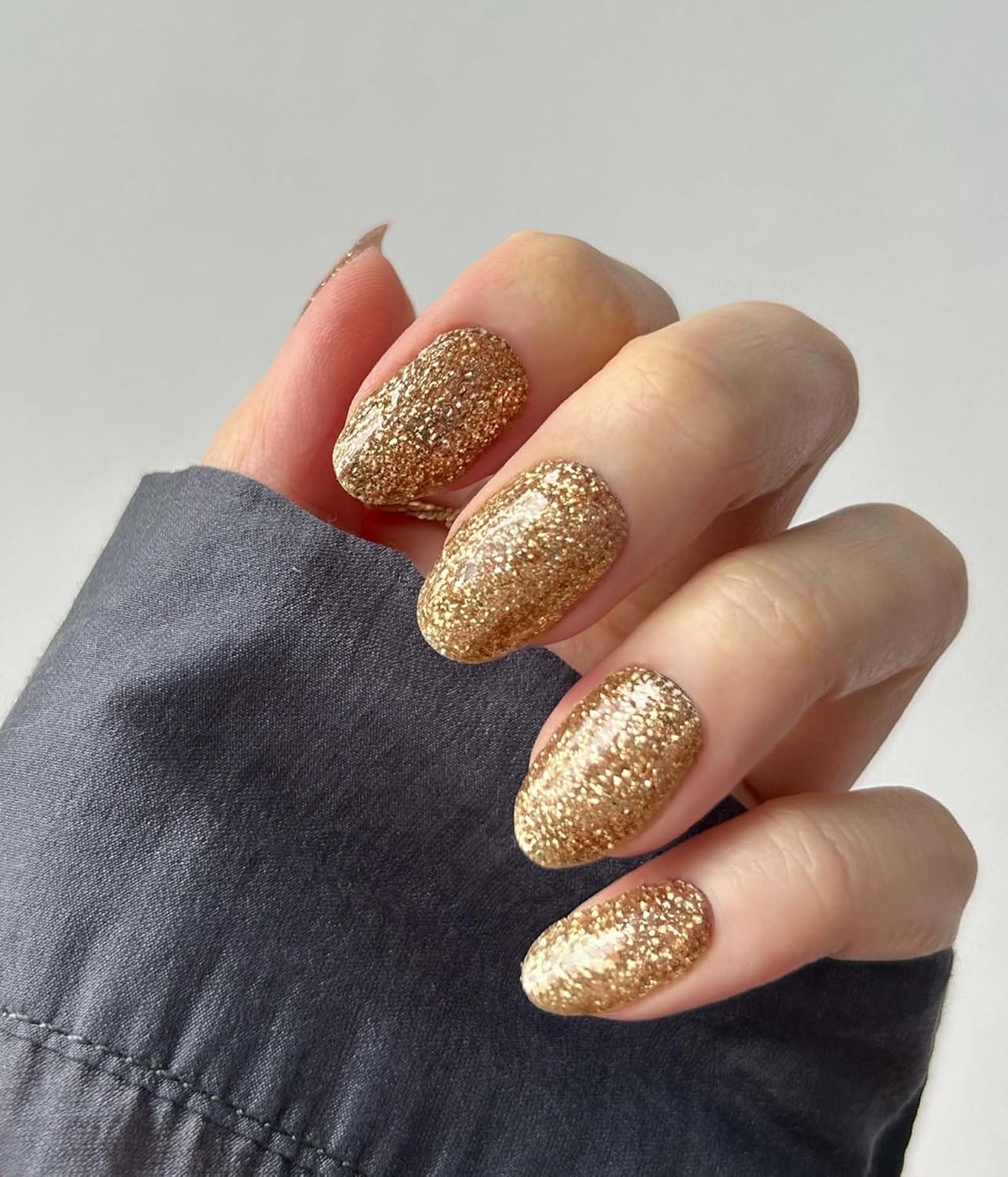 Nail Polish Strips - 22 Pcs Salon Quality Gel Nail Stickers - Long Lasting Wraps (Honey Golden)