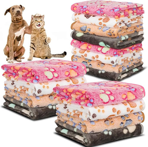 12 Pcs Small Dog Blanket Fleece Puppy Blankets Washable Pet Blankets by Retainbre