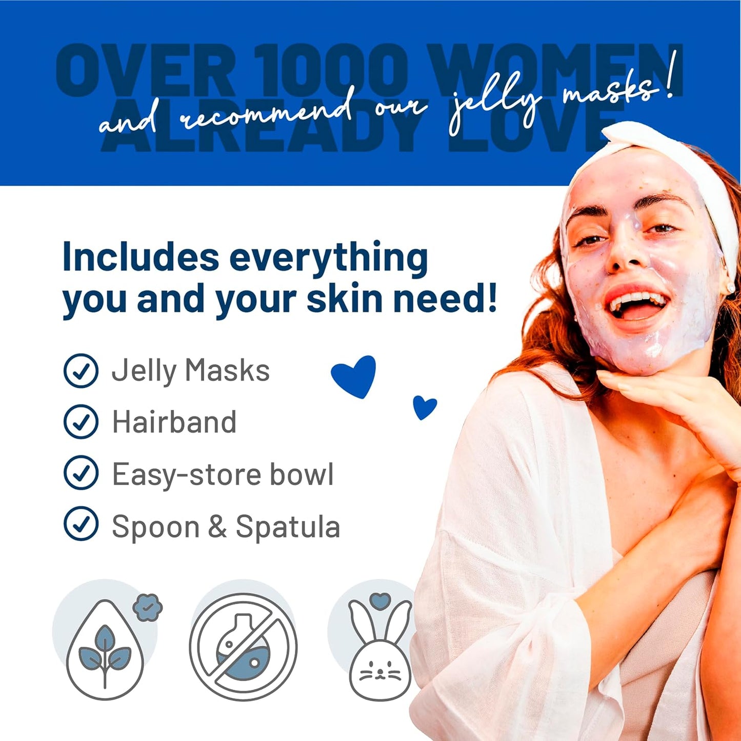 BRÜUN Jelly Mask Jar Blueberry Burst Peel-Off Face Care Rubber Mask - A 23 fl oz Skin Care Moisturizing Gel Mask Jar Spa Set for Men, Women and Adults on Formal Gatherings and Events