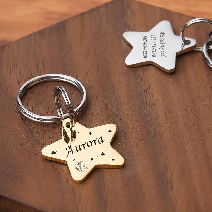 Anavia Small Size Dog Cat ID Tags, Small/XS Personalized Color Plated Stainless - Image 5