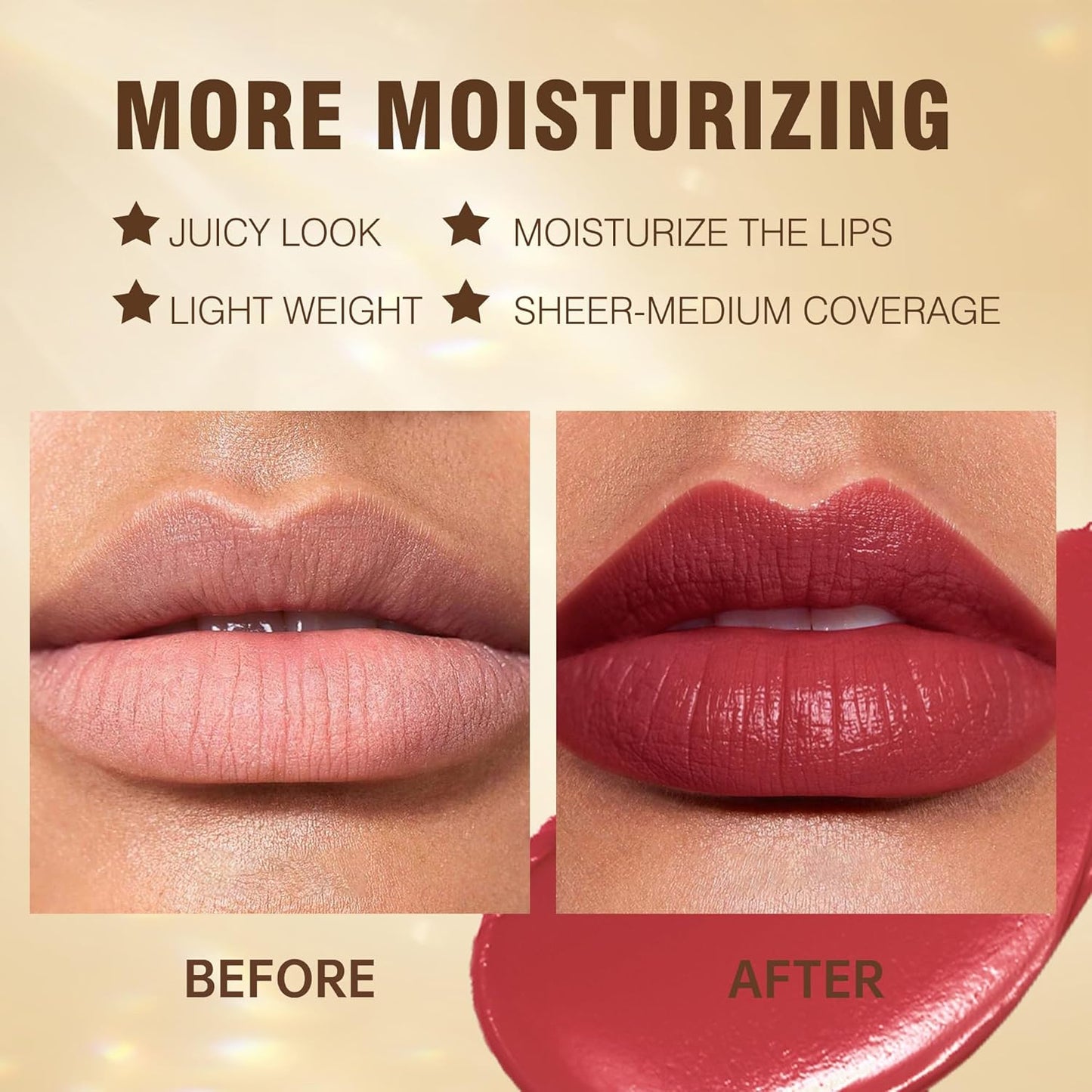 MAKI YIKA Red Lipstick for Women Moisture Hydrate Lipsticks Glossy Dark Lipsticks Sheer Finish Lightweight Tinted Lip Balm, Z09 Lip Morning