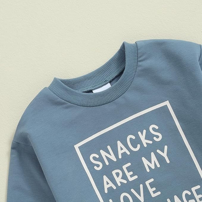Toddler Baby Boy Fall Winter Outfit Long Sleeve Letter Print Sweatshirts and Jogger Pants Infant Boy Clothes