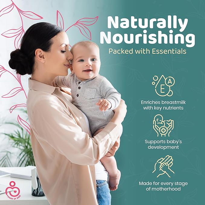Milkrush Lactation Support for Breastfeeding - Oats Seeds & Almond Lactation Drink Mix - Milk Booster for Breastfeeding Superfood Mix with Omega 3, Iron & Calcium - Kosher Certified - 12oz Bag