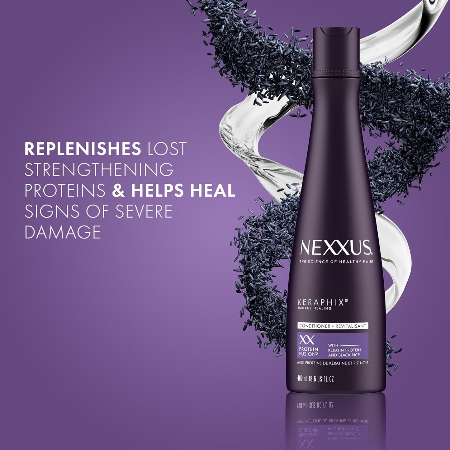 Nexxus Keraphix Conditioner Keraphix with ProteinFusion for Damaged Hair With Keratin Protein and Black Rice 13.5 oz