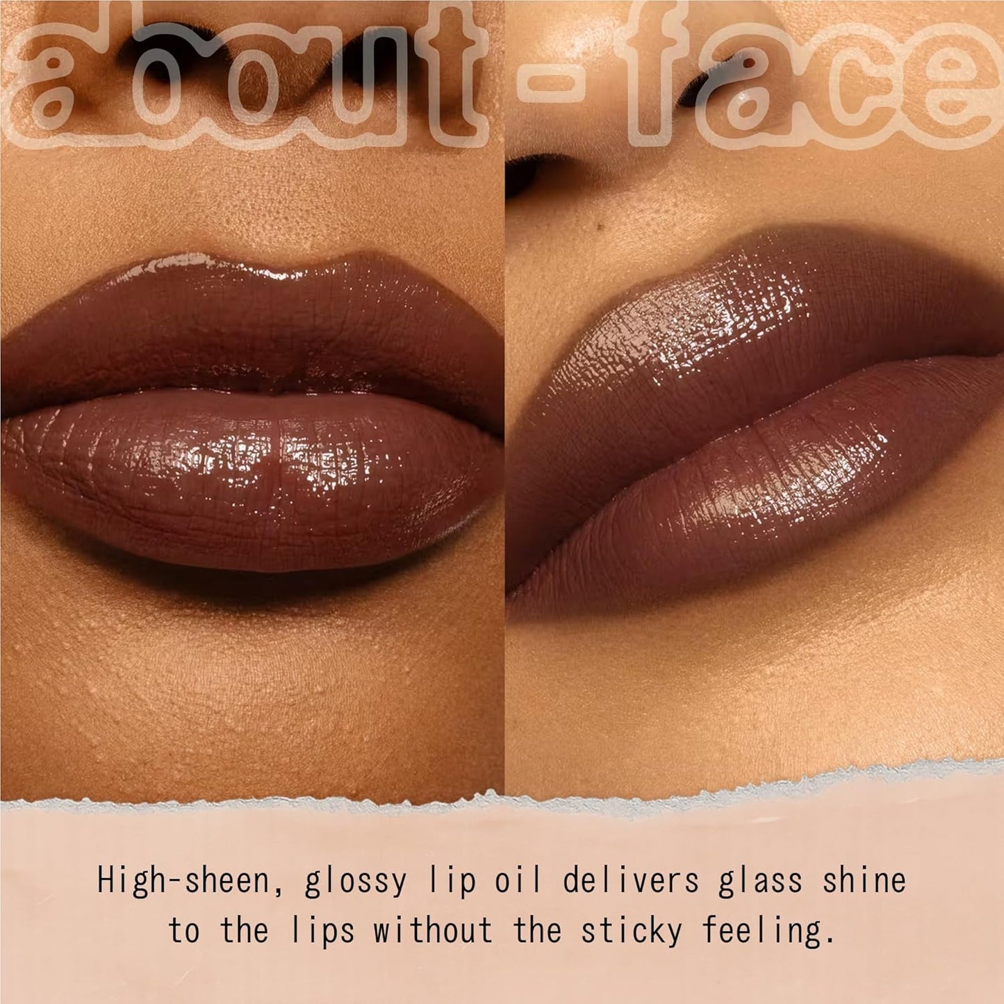 about-face Light Lock Lip Gloss Scorcher – Non-Sticky, High-Shine Lip Oil Gloss with Coconut Oil, Peppermint & Lavender – Vegan, Cruelty-Free, Clean Beauty – 0.21 oz (Cinnamon)