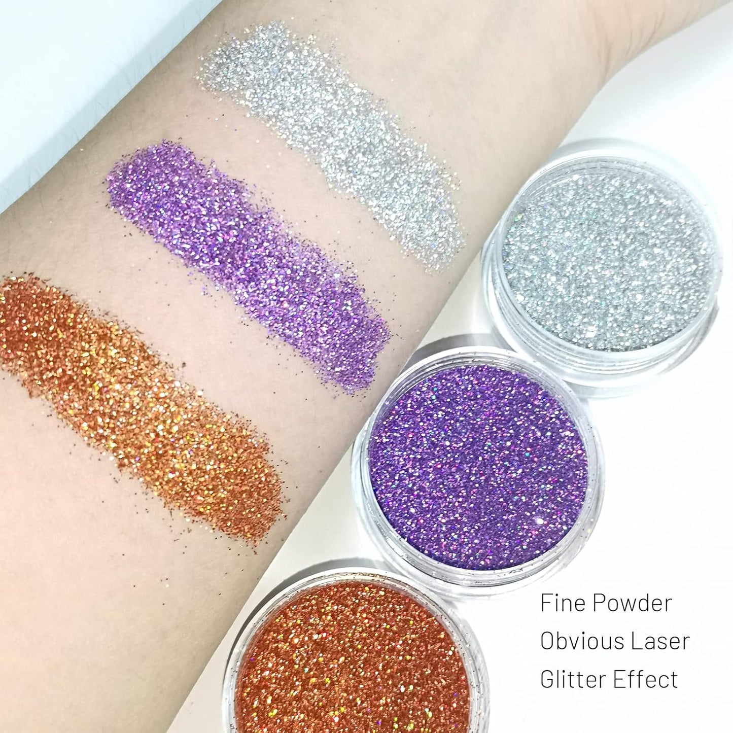 3 Colors Glitter Lip Kit, Diamond and Metallic Powder With Primer, Waterproof Long Lasting & Smudge Proof, Shimmer Sparkly Cosmetic Without Sticky Flake Off Set C