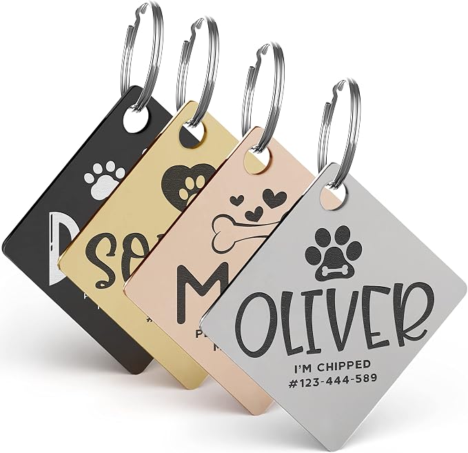 Engraved Pet ID Tags for Cats, Dogs by PersonalizationLab