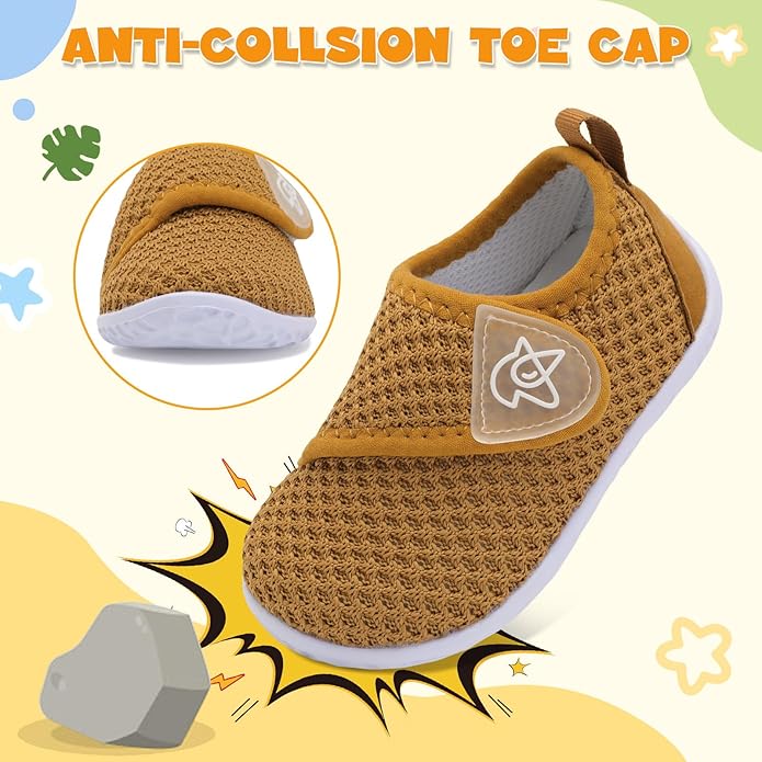 LeIsfIt Baby Shoes Boys Girls First Walking Shoes Non-Slip Infant Sneakers Lightweight Slip-on Crib Sneakers for First Walkers