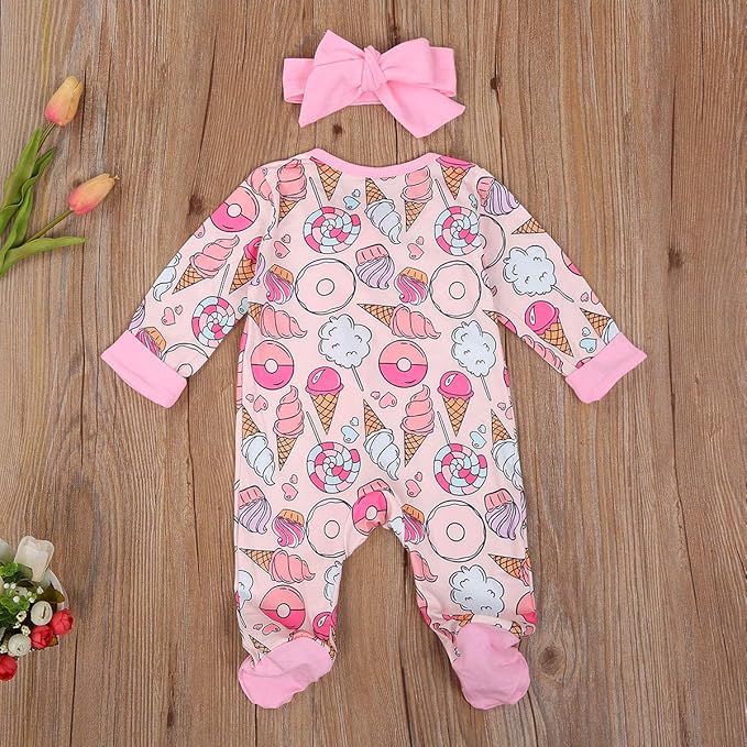 CIYCUIT Baby Girls Cactus Footies Newborn Zip Up Onesie Romper
