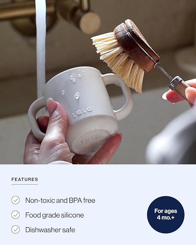 Lalo Little Cup 2-Pack, Non-Toxic Silicone Straw Cup with Handles - Baby and Toddler Sippy Cup - Mini Cup and Straw Training System, 4oz, Lavender
