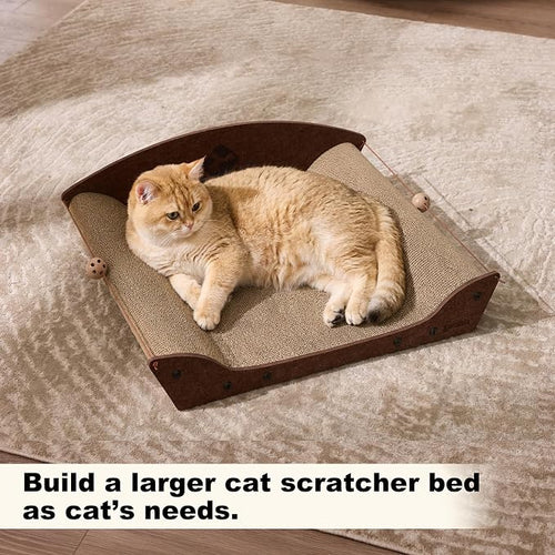 2 Pack 26'' Cardboard Cat Scratcher Bed - Image 2