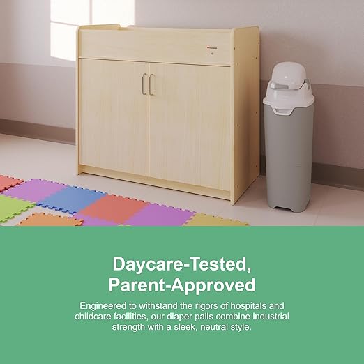 Foundations Tall Diaper Pail with Airtight Lid - Durable & Odorless Diaper Disposal, Large Capacity, Holds up to 60 Newborn Diapers, Refill with Any Bags - Pink