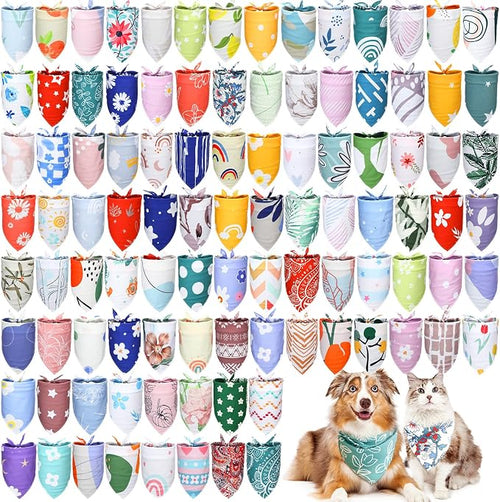 150 Pcs Boho Dog Bandanas Bulk Pet Bibs Colorful Triangle Scarf Pet Boho by Huhumy