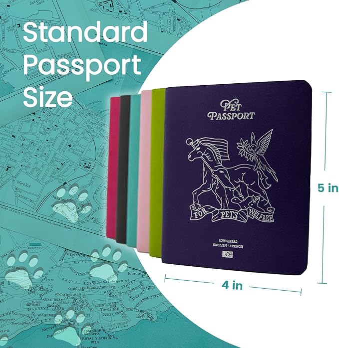 Color Premium PU Leather stitch-sewn US Pet Passport Medical Record - Image 4