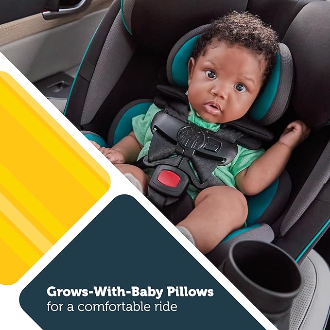Safety 1st Grow and Go All-in-One Slim Convertible Car Seat, Rear Facing, 5-40 lbs, Forward Facing (30–65 lbs), High Back Booster Seat 40-100 pounds, Alaskan Blue