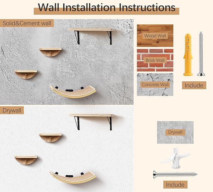 Cat Wall Shelves and Cats Window Perch – Natural Wood 4-Piece Set - Image 7