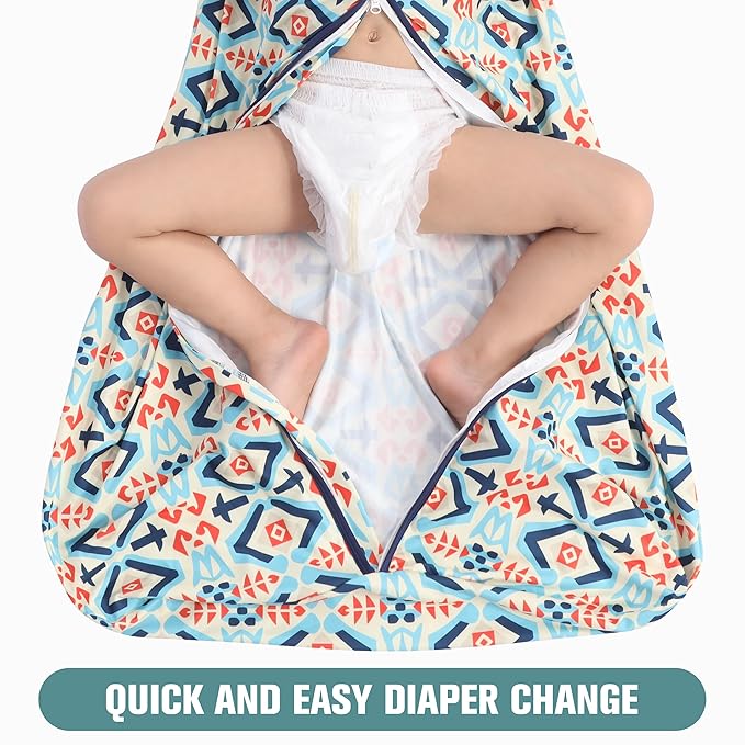 Baby Sleep Sack 0-6 Months 3 Pack Baby Wearable Blanket 100% Rayon Cotton 2-Way Zipper Toddler Sleeping Sack .Comfy Soft Lightweight TOG 0.3 (Bohemia&Checkered&Blue)