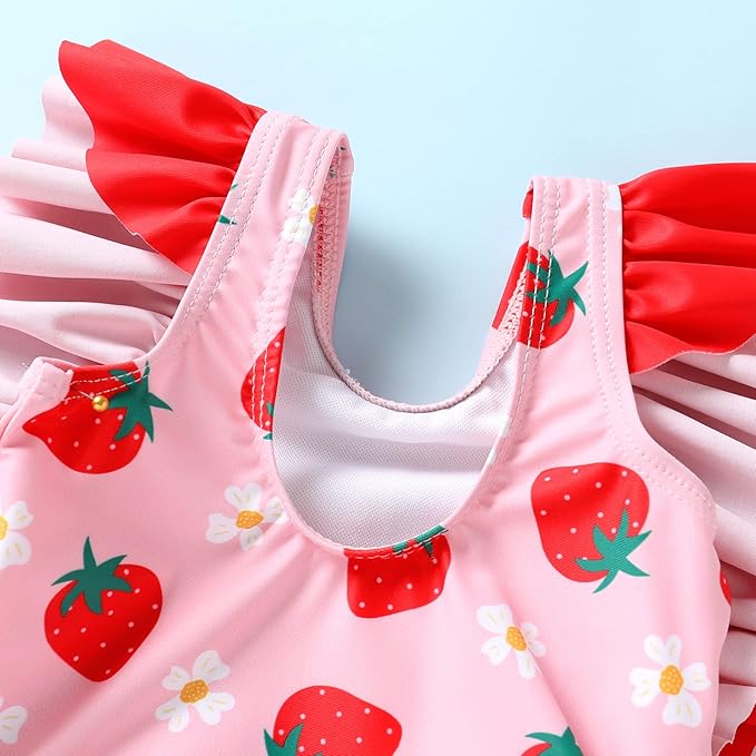 Newborn Baby Girl Ruffle Swimsuit Infant Toddler One Piece Floral Bikini Beach Bathing Swimwear Set