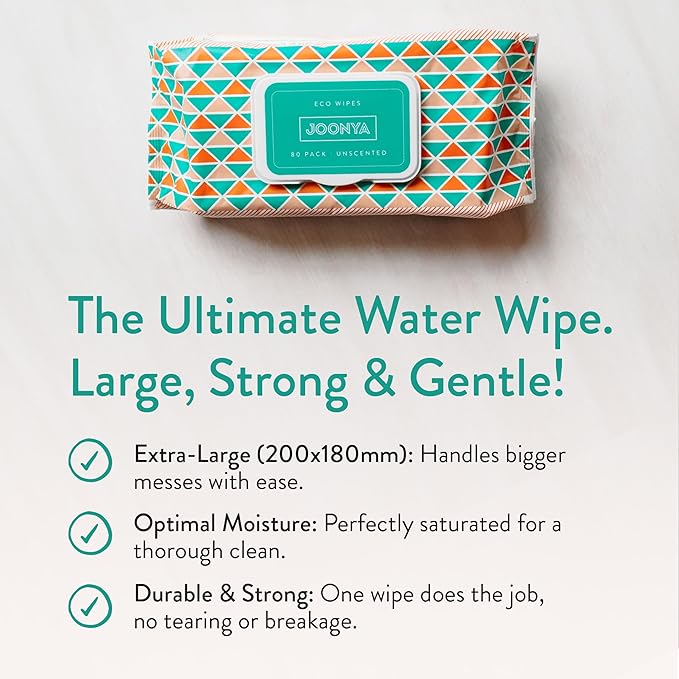 JOONYA Unscented Baby Wipes — Plant-Based, Fragrance-Free Bulk Diaper Wipes | Hypoallergenic, Non-Toxic & Biodegradable Wet Wipes for Sensitive Newborn Skin | 24 Packs of 80 Wipes (1,920 Total)