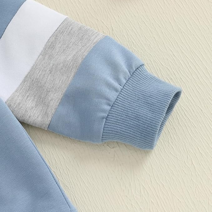 Kuriozud Toddler Baby Boy Fall Winter Clothes Long Sleeve Crewneck Pullover Sweatshirt Jogger Pants Set 2 Piece Outfit