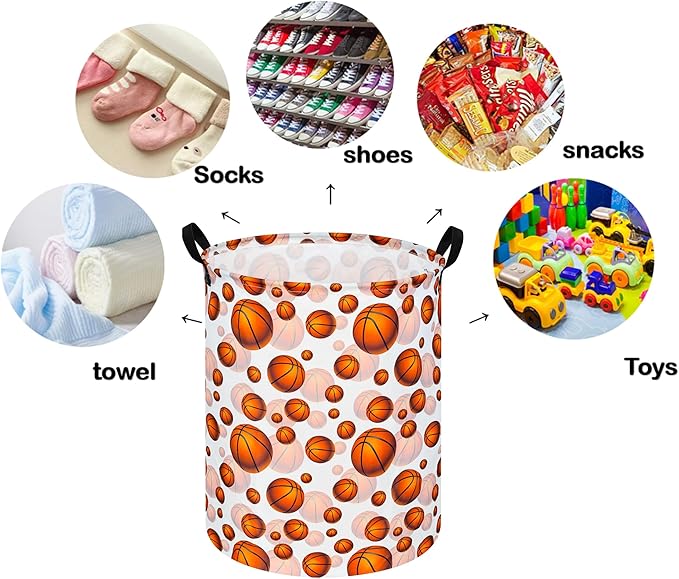 Round Laundry Hamper Storage Basket Laundry Organizer Hamper Storage Bins Clothes and Toys Box Nursery Hamper Gift Basket For Kids with Handles