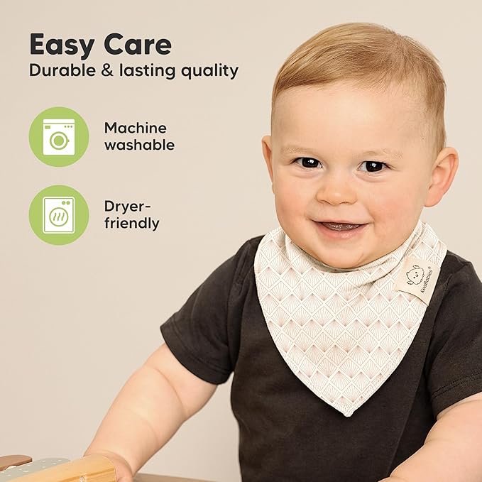 10-Pack Organic Baby Bandana Bibs for Girls - Super Absorbent Triangle Baby Bibs for Drooling and Teething Infant, 100% Cotton Extra Soft for Newborn, Infant 0-36 Months (Prism)