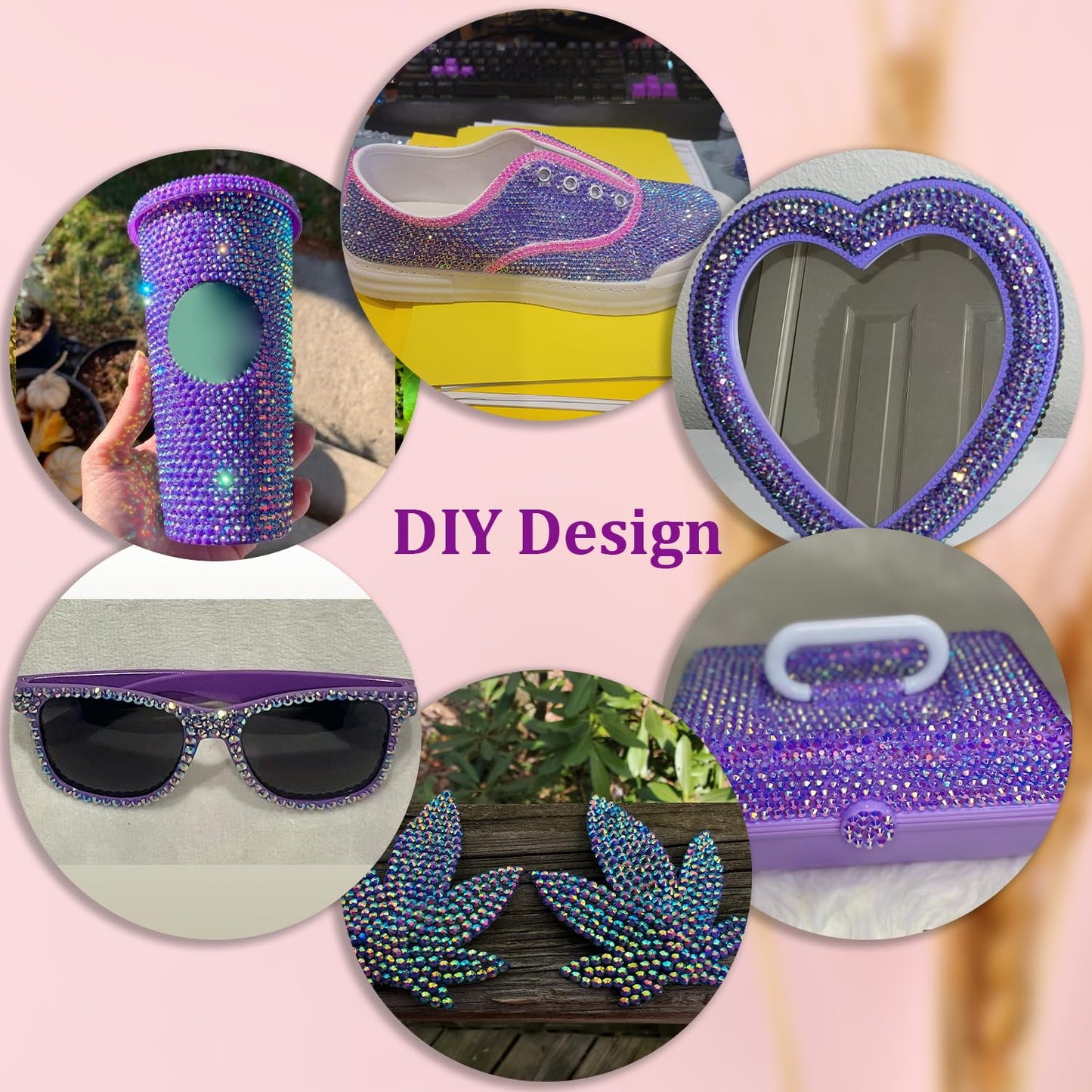 25000Pcs Resin Jelly Rhinestones for Crafting, Dark Purple AB 2-6mm Mixed Sizes Non Hotfix Flatback Gems, Bedazzling Crystal for DIY Crafts Clothing Tumblers Mugs Shoes Fabric Nail Art