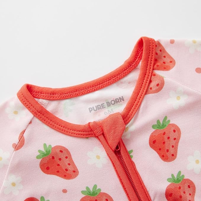 pureborn Baby Infant Boys Girls Sleeper Snug Fit Viscose from Bamboo Pajamas 0-24 Months