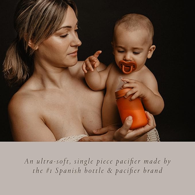 Color Essence SX PRO Silicone Baby Pacifier 1Pk, Made with 100% Soft Silicone, Baby Essentials Perfect for Breastfeeding Babies, Designed in Spain, 6-18 Mths, Marshmallow Nude