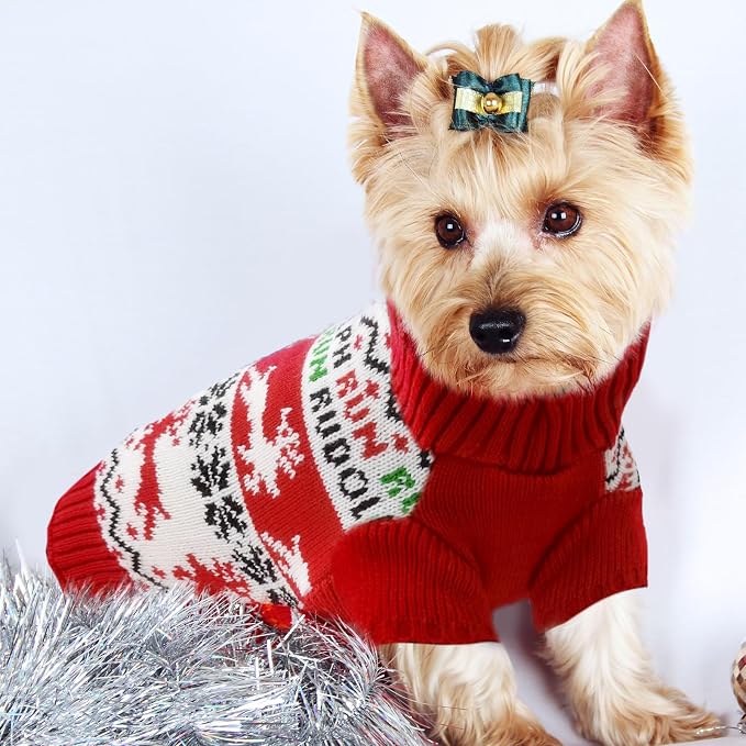 Dog Christmas Sweater Xmas Pet Clothes Cute Reindeer Christmas Dog Costume - Image 6