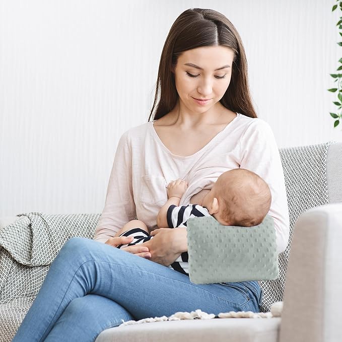 ROYALAY Arm Pillow for Feeding Baby, Soft Cotton Bottle Breast Feeding Pillows for Babies, Double-Sided Available Headrest for Newborn, Gray