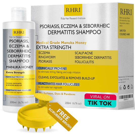 Psoriasis Shampoo for Men & Women | Itchy Scalp Treatment with Manuka Honey | Best for Eczema, Seborrheic Dermatitis, Ringworm & Folliculitis Scalp Treatment