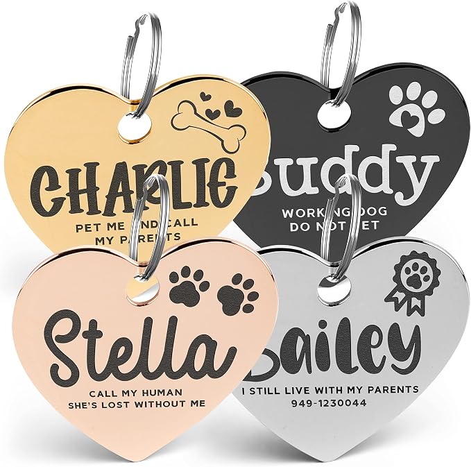 Engraved Pet ID Tags for Cats, Dogs by PersonalizationLab