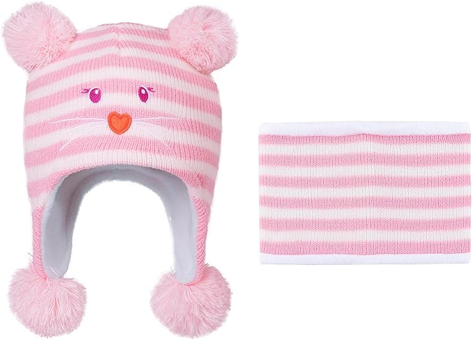 LANGZHEN Toddler Kids Infant Winter Hat,Earflap Knit Warm Cap Fleece Lined Beanie for Baby Boys Girls