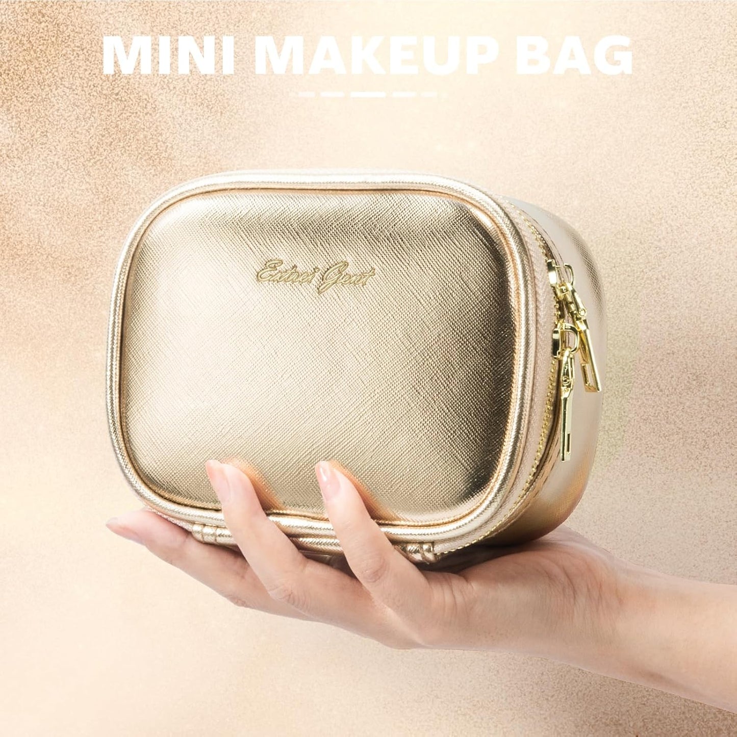 Small Makeup Bag Travel Train Case with Mirror and Light Mini Travel Make up for Women Train Case Cosmetic Organizer 3 Adjustable Brightness Toiletry Bag Portable Artist Storage