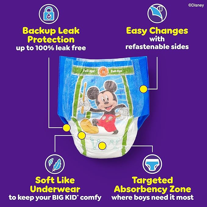 Pull-Ups Boys' Potty Training Pants, Size 2T-3T Training Underwear (16-34 lbs), 104 Count