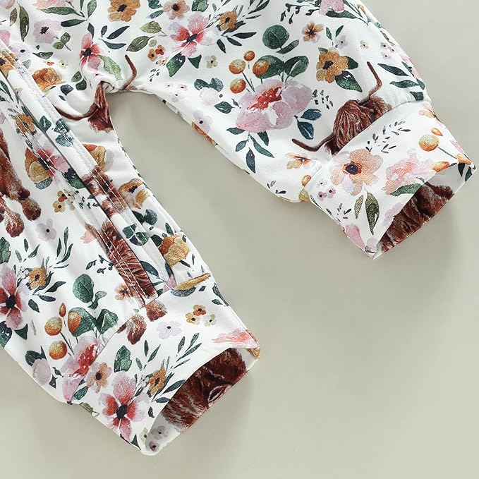CIYCUIT Baby Girls Cactus Footies Newborn Zip Up Onesie Romper