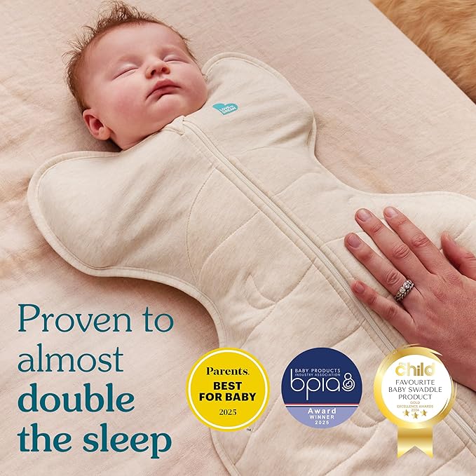 Love to Dream Swaddle UP, Baby Sleep Sack, Self-Soothing Swaddles for Newborns, Snug Fit Helps Calm Startle Reflex, New Born Essentials for Baby, 1.0 TOG, 8-13lbs, Powder Pink Twinkle