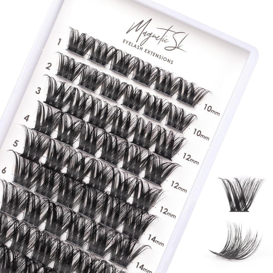 Cluster Lashes 72 Individual Lashes Clusters Eyelash Extensions False Eyelashes DIY Lash Extension Reusable False Eyelashes Natural Look Mix 10-16mm C D Curl-DM27