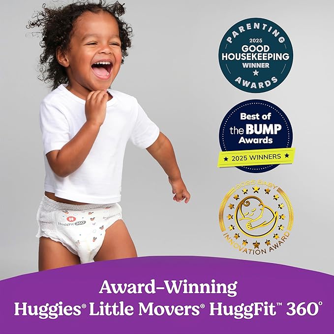 Huggies Size 4 Baby Diapers, Little Movers HuggFit 360° Baby Diapers with 360° Waistband, Size 4 (22-37 lbs), 116 Count, Packaging May Vary