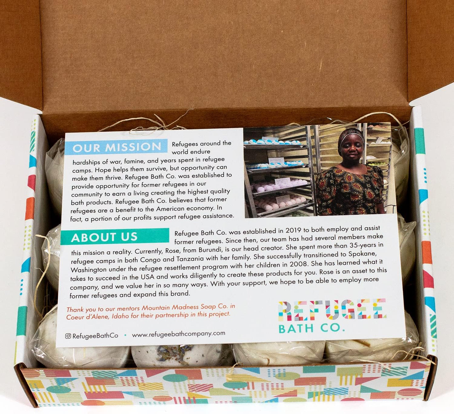 Variety Pack Bath Bombs, Color-Free Calm and Refresh Scents, 2.5 oz, Support Refugee Employment in The USA