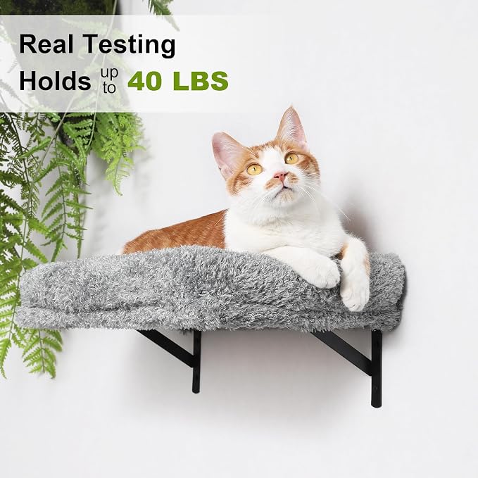 FUKUMARU Cat Wall Shelves, Stable & Safe 4 in 1 Cat Furniture Set, Wooden - Image 6