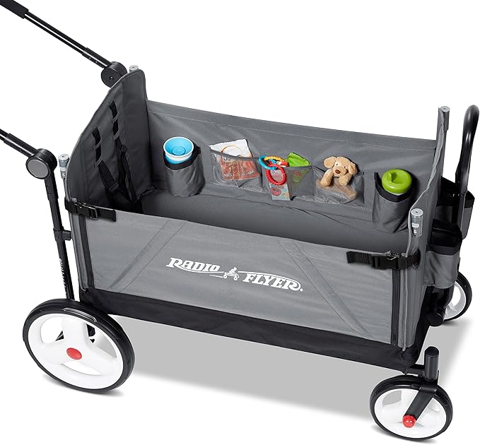 Stroller Wagon for Kids, Baby Stroller, Utility Cart, Rolling Cart, Radio Flyer City Luxe Stroll 'N Wagon, for Ages 1+ Years, Gray