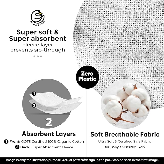 3 Pack Baby Bibs for Boys & Girls | Cotton, Absorbent Drooling & Teething Bib | Thick, Adjustable Snap-on