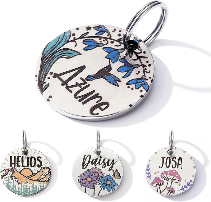 Colorful Dog Tags Personalized, Engraved Dog Tags by MYXGY