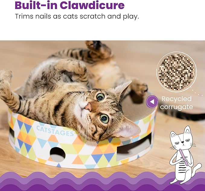Catstages Bowl Track Scratcher Cat Ball-Track Toy, Corrugated Scratch, and - Image 4
