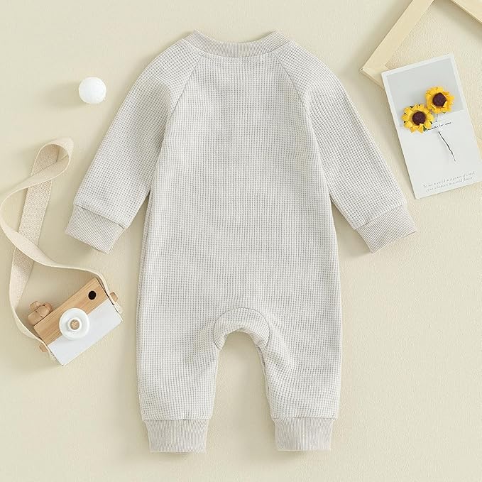 Kuriozud Newborn Infant Unisex Baby Boy Girl Clothes Button Romper Jumpsuit Basic One Piece Outfits