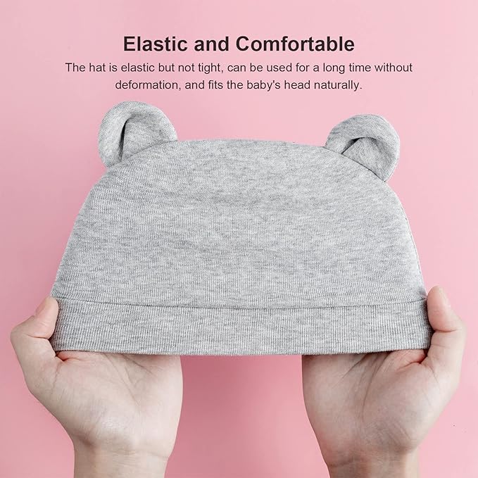 DRESHOW BQUBO 8 Pack Unisex Baby Beanie Hat Infant Toddler Kid Hats Baby Soft Cute Knit Cap Nursery Beanie