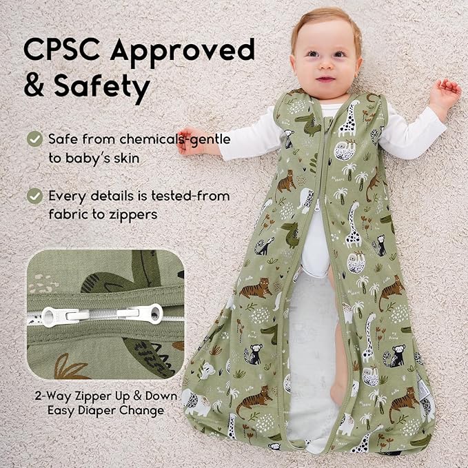 Yoofoss Baby Sleep Sack 0-6 Months 0.5 Tog Wearable Blanket for Baby, 3 Pack 100% Organic Cotton Infant Toddler Sleeping Sack 2-Way Zipper Lightweight Sleep Sack