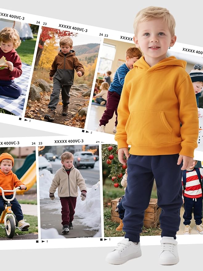 3 Pack Fleece Toddler Boys Sweatpants Kids Joggers Soft Cotton Toddler Boys Girls Sweatpants with Pocket Drawstring